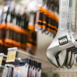 Tools put up for sale in a hardware store ACANALADORA 4 DISCOS 1500W 8500 RPM INGCO WLC15008