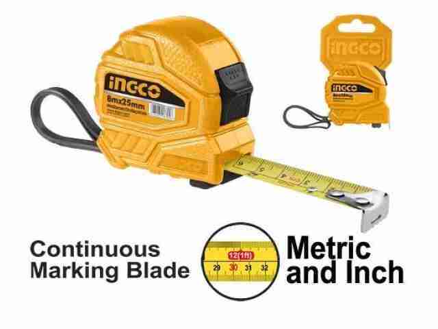 CINTA METRICA 8MT X 25MM PULGADAS/MILIMETROS HSMT26825 INGCO