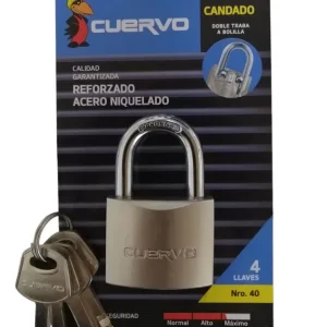 Candado Cuervo Acero Niquelado 40 Mm Candado 40mm Cuervo acero niquelado reforzado