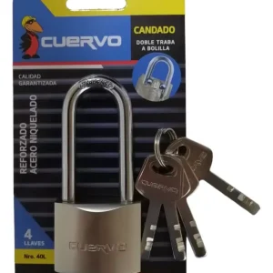 Candado cuervo acero niquelado 40mm largo Candado cuervo acero niquelado 40mm largo