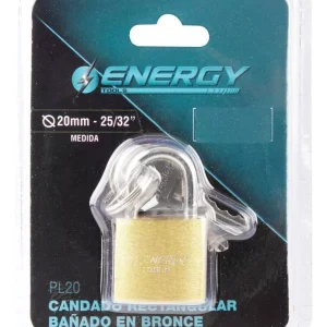 Candado rectangular de bronce 20mm Energy