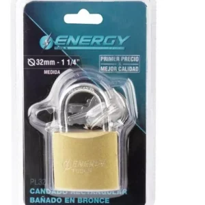 Candado rectangular de bronce 32mm Energy